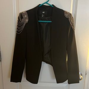 Black blazer with shoulder details